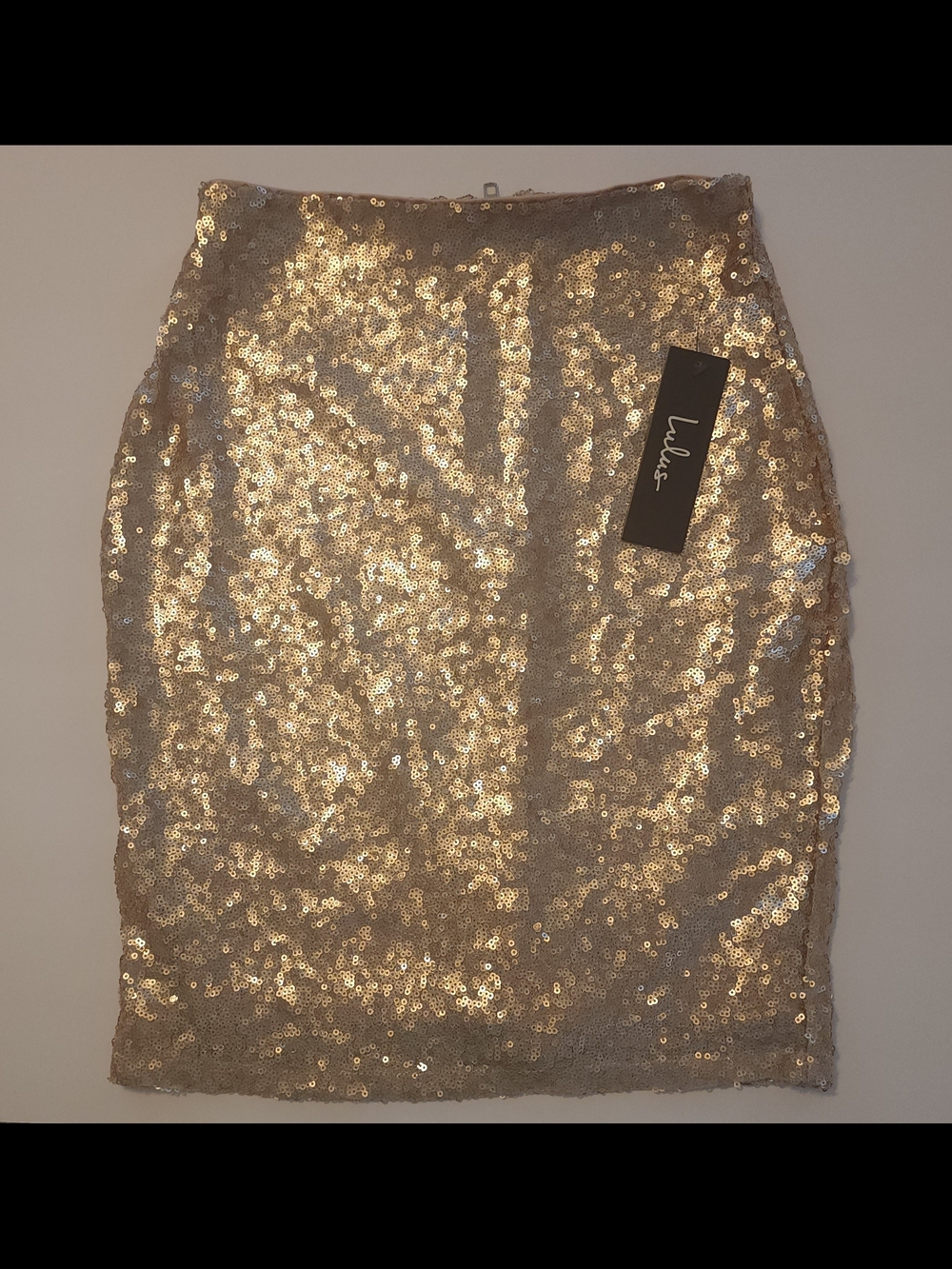 Lulu's Gold Sequin Pencil Skirt